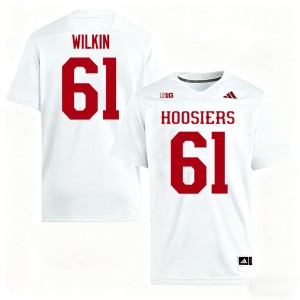 #61 White College Football Men Official Indiana University Baylor Wilkin Jerseys 709807-967