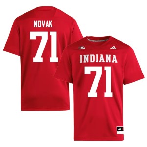 #71 Indiana University College Football Mens Crimson Ben Novak Stitched Jersey 782272-737