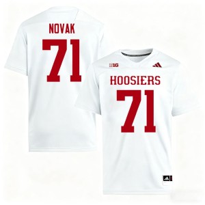#71 University of Indiana White Mens Replica College Football Ben Novak Jerseys 532989-997