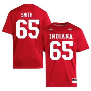 #65 College Football Crimson Official Carter Smith Hoosiers Men's Jerseys 406615-281