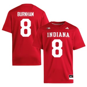 #8 Official Josh Burnham Indiana Hoosiers College Football Men Crimson Jersey 726459-559