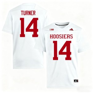 #14 Stitched Men College Football White Indiana Hoosiers Kaiden Turner Jersey 934826-211