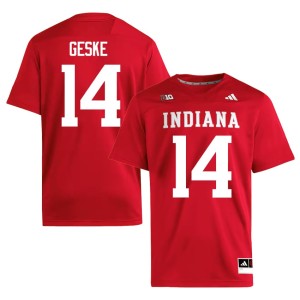 #14 Men Maverick Geske College Football Indiana Hoosiers Crimson Game Jerseys 132291-346