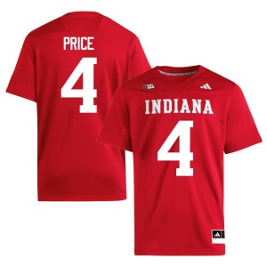 #4 IU Hoosiers Myles Price University College Football Mens Crimson Jersey 297835-429