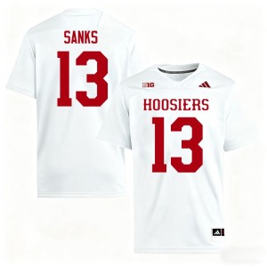 #13 Men White Embroidery Quan Sanks College Football University of Indiana Jerseys 779744-605
