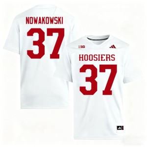 #37 College Football White Limited Riley Nowakowski Mens University of Indiana Jersey 799313-467