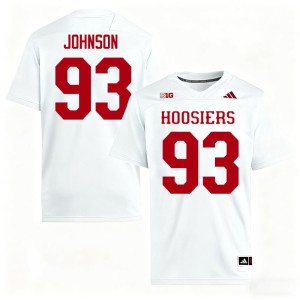 #93 Mens College Football White Player Ronelle Johnson University of Indiana Jersey 220661-319