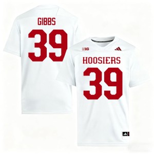 #39 College Football Trevor Gibbs Replica Men's Indiana Hoosiers White Jerseys 876125-154