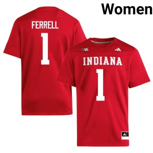 #1 College Football Women's Amare Ferrell Crimson Indiana Replica Jersey 438483-743