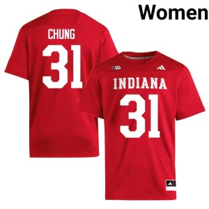 #31 Anthony Chung College Football University Womens IU Crimson Jersey 900809-965