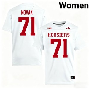 #71 High School University of Indiana Ben Novak Women White College Football Jersey 896007-113