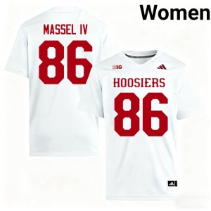 #86 Hoosiers White Women College Football Player Bruno Massel IV Jersey 884677-230