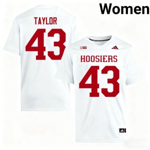 #43 Indiana Hoosiers White College Football NCAA Women's Bryce Taylor Jerseys 780490-333