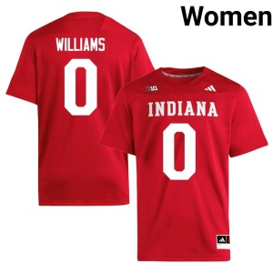 #0 Hoosiers Crimson Replica College Football Women's Carson Williams Jerseys 403812-167