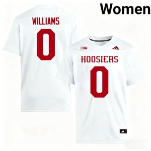 #0 Womens Carson Williams College Football Stitched White Hoosiers Jersey 998312-737