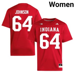 #64 College Football Stitched Women's Crimson Chance Johnson Indiana Jersey 846873-240