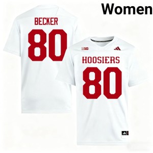 #80 White Indiana Women's 2026 Charlie Becker College Football Jersey 720236-517