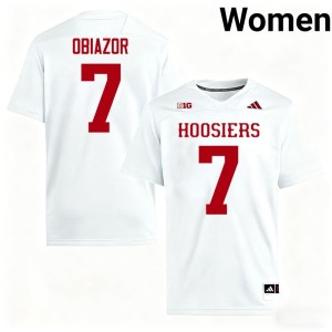 #7 White Womens Chiddi Obiazor College Football NCAA Hoosiers Jersey 498313-976
