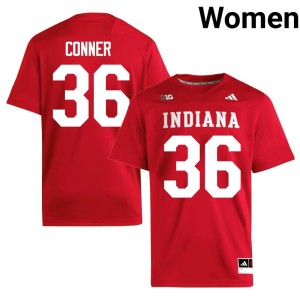 #36 Indiana Hoosiers Crimson Womens College Football Clay Conner Stitched Jersey 933224-494