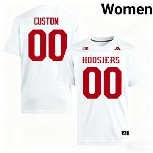 #00 Custom College Football High School White Womens Indiana Jerseys 119918-726