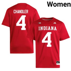 #4 Embroidery College Football Davion Chandler Crimson Women University of Indiana Jerseys 578314-778