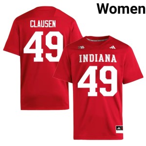 #49 College Football Indiana Crimson Drew Clausen Womens Embroidery Jerseys 506764-144