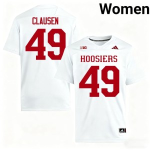 #49 Drew Clausen Indiana University Official College Football White Women Jerseys 505847-677
