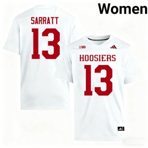 #13 Womens College Football Elijah Sarratt White Hoosiers 2026 Jersey 133340-704