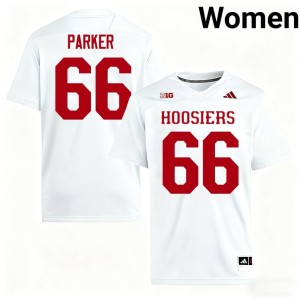 #66 Indiana Stitched Evan Parker Women's White College Football Jersey 323812-932