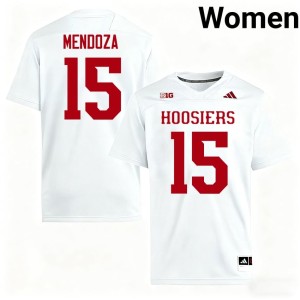 #15 College Football Women Indiana Official Fernando Mendoza White Jersey 711966-128