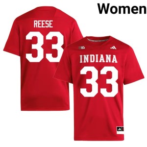 #33 Womens Hoosiers Limited Crimson College Football Garrett Reese Jerseys 560116-749