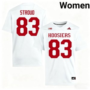 #83 Indiana University Stitched Womens College Football White Hunter Stroud Jersey 339536-692