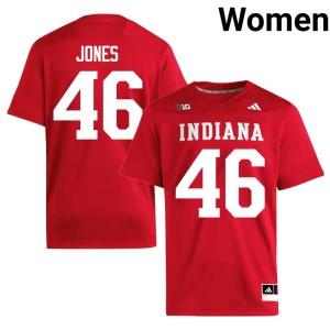 #46 Isaiah Jones Crimson College Football 2026-27 Hoosiers Women's Jerseys 124495-650