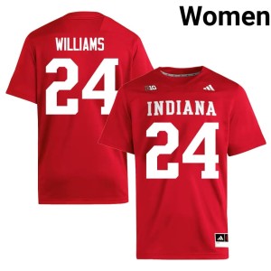 #24 Ja'Dyn Williams University of Indiana NCAA Crimson College Football Women's Jerseys 322193-175