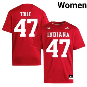 #47 College Football Crimson Women's University of Indiana Official Jackson Tolle Jersey 144805-487