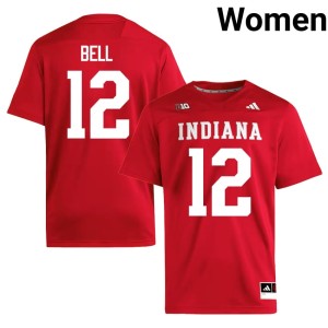 #12 NCAA Women Jacob Bell University of Indiana College Football Crimson Jerseys 788876-599
