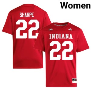 #22 College Football Women's Indiana Hoosiers Crimson NCAA Jamari Sharpe Jerseys 253583-749