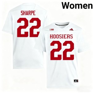 #22 NCAA Jamari Sharpe University of Indiana White Womens College Football Jerseys 958502-545