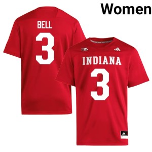 #3 Indiana University Women Stitched Jaylen Bell Crimson College Football Jersey 222633-862