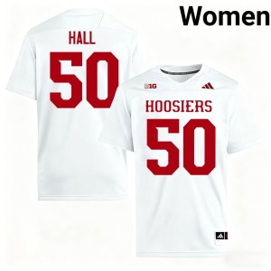 #50 Jhrevious Hall Women Indiana University College Football White 2026 Jersey 460499-813