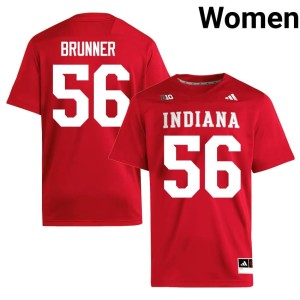 #56 College Football Replica Women's Indiana Hoosiers Crimson Joe Brunner Jerseys 785538-797