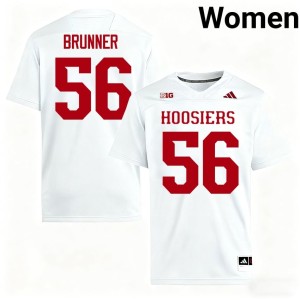 #56 Player Women Joe Brunner White College Football IU Jersey 708395-458