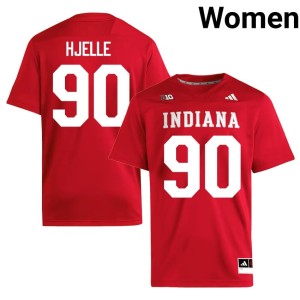 #90 Hoosiers Joe Hjelle College Football Women University Crimson Jersey 751952-361