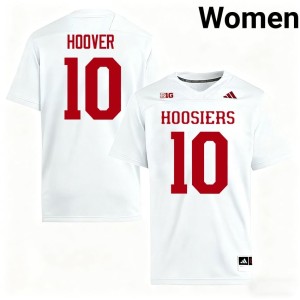 #10 Josh Hoover Women White University of Indiana College Football High School Jerseys 745757-804