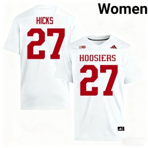 #27 Womens College Football Kasmir Hicks White 2026-27 Indiana Hoosiers Jersey 496124-687
