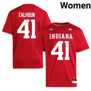 #41 Hoosiers College Football Crimson Keishaun Calhoun Stitched Women Jersey 467977-377