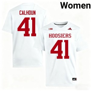 #41 Indiana Hoosiers Keishaun Calhoun High School White Womens College Football Jersey 376209-155
