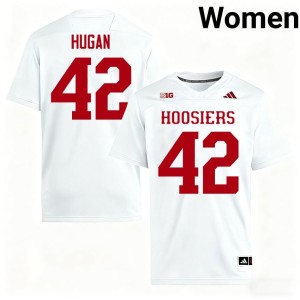 #42 Indiana University College Football Womens Kevontay Hugan High School White Jerseys 690950-811