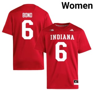 #6 Crimson Lebron Bond Women's Indiana High School College Football Jerseys 388688-602