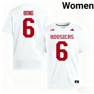 #6 Women White Player Indiana Hoosiers College Football Lebron Bond Jerseys 383113-593